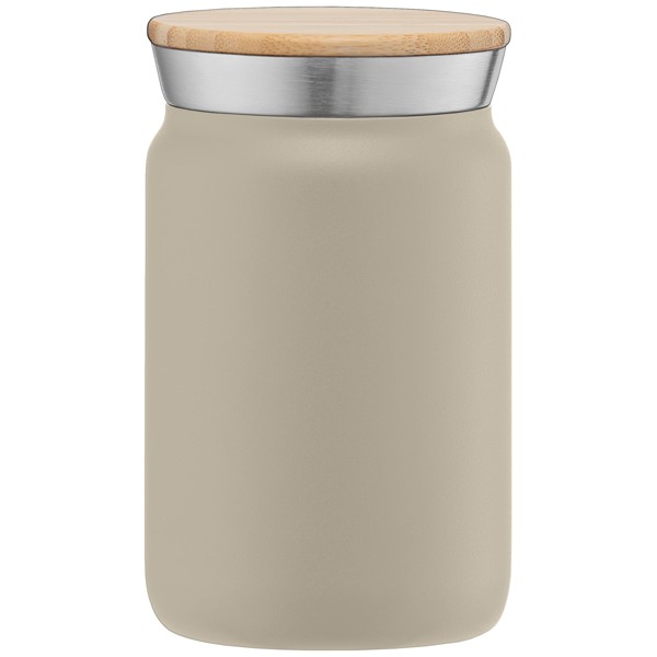 Gobelet Nordic de 265 ml en acier inoxydable à double paroi revêtu de cuivre avec couvercle en bambo - Crème / Jet d’encre 4 couleurs