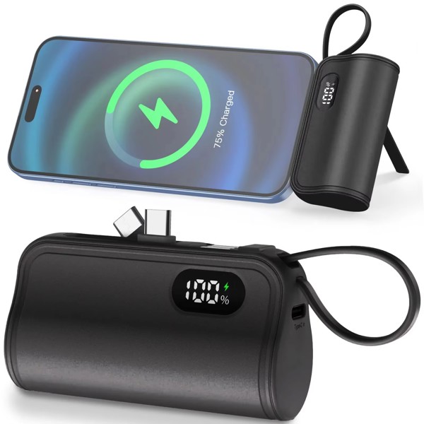 Portable mini power bank 5000mAh - WHITE