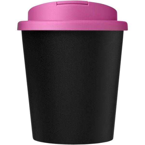 Americano® Espresso Eco 250 ml recycelter Isolierbecher mit auslaufsicherem Deckel - schwarz / magenta