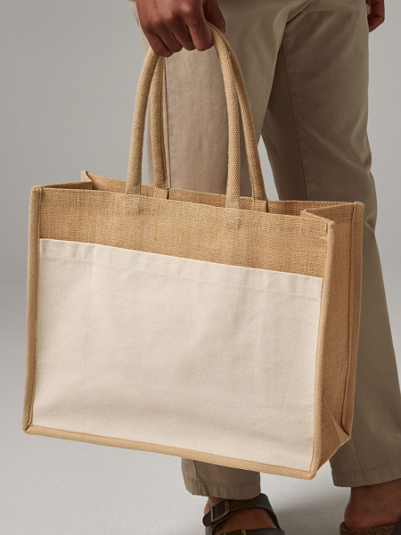 Cotton Pocket Natural Starched Jute Shopper