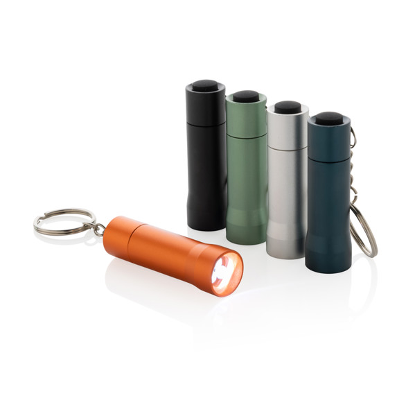 Porte-clés torche en aluminium recyclé RCS Flash - Bleu