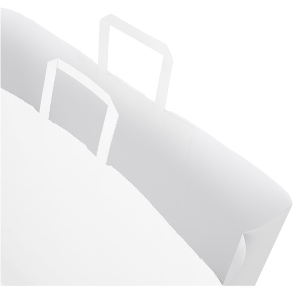 Kraftpapiertasche 90-100 g/m² mit flachen Griffen – 49,5 × 14 × 44 cm - weiss