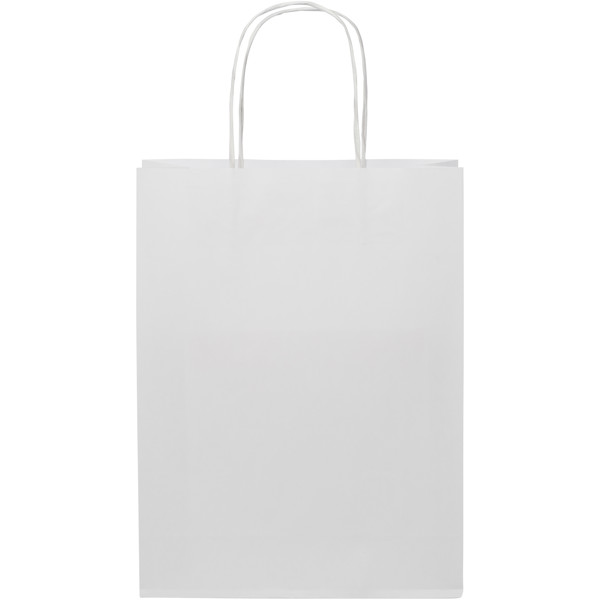 Kraftpapiertasche 120 g/m² mit gedrehten Griffen – mittel - weiss