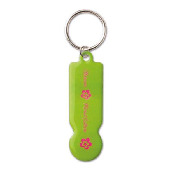 Aluminium token keyring - €1 coin / Tissue paper wrapping