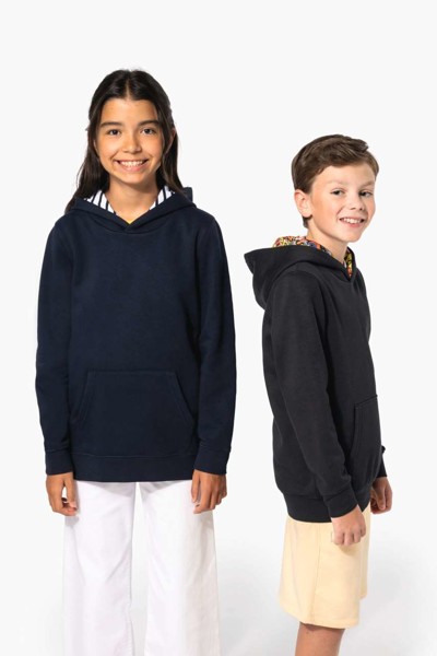Unisex dječja majica s kapuljačom s kontrastnim uzorkom - 8-10 years