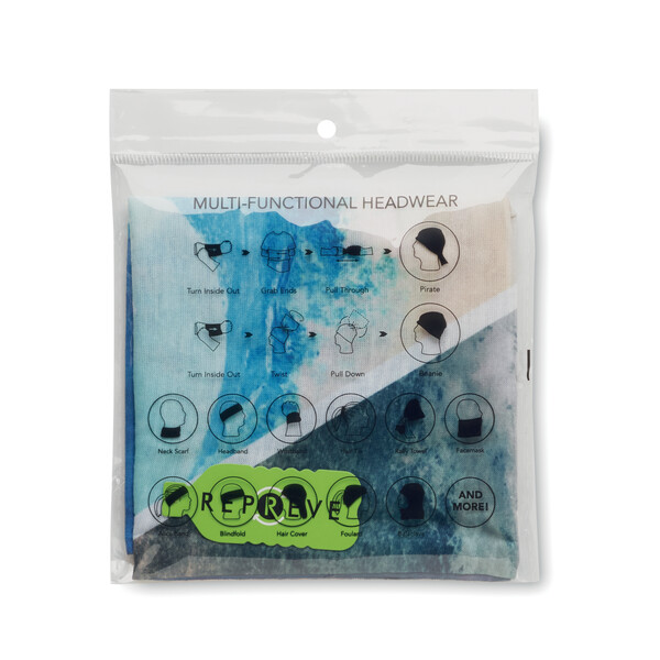Foulard multifonctions en REPREVE®  avec impression sur l'ensemble de la surface. - Polybag individuel