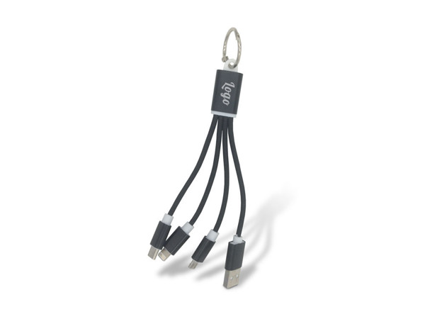 Keychain USB cable 3in1 UC036 - SILVER