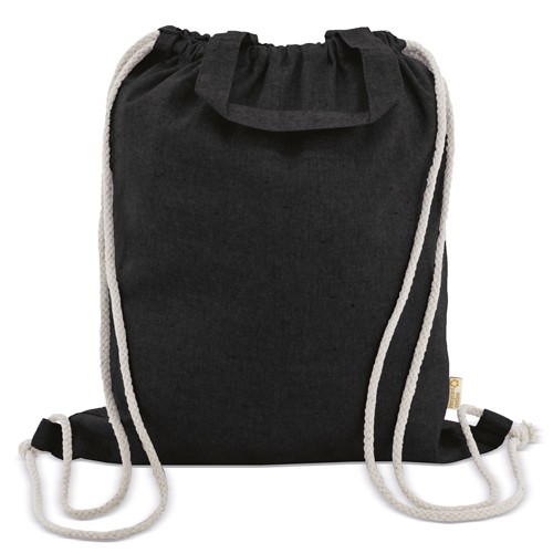 SAC À DOS EN COTON RECYCLÉ “AGRA” - Noir / Noir