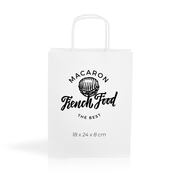 Saco Papel Kraft 90G/M2 18X24x8cm - Branco