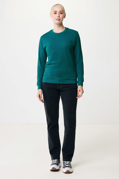 Sweater à col rond en coton recyclé Iqoniq Zion - Verdigris / XXS