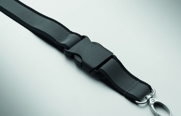 Reflective RPET lanyard Tosee - Black