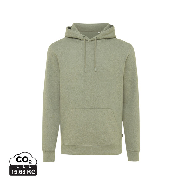 Sweat à capuche en coton recyclé et non teinté Iqoniq Torres - Heather Green / S