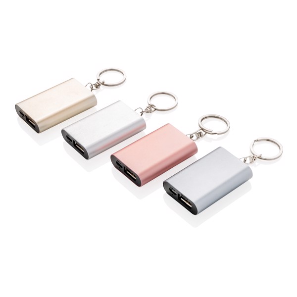 1.000 mAh keychain powerbank - Silver