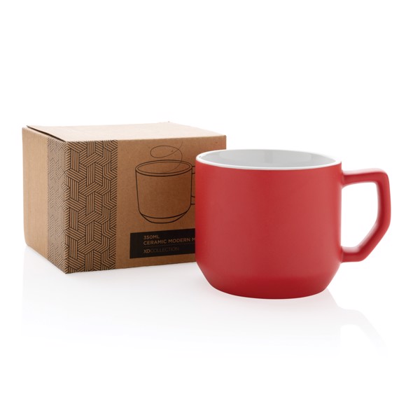 Moderní keramický hrnek 350ml - Červená