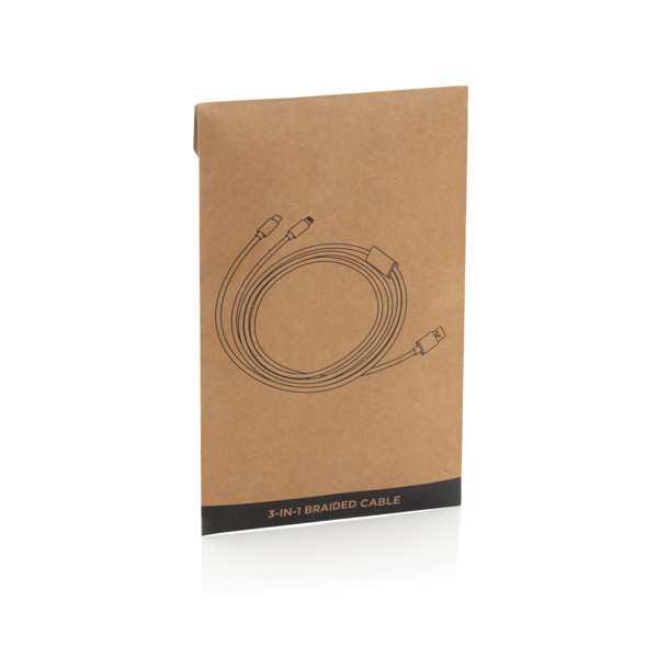 Xd Collection 3-v-1 polnilni kabel, 120 cm, najlon