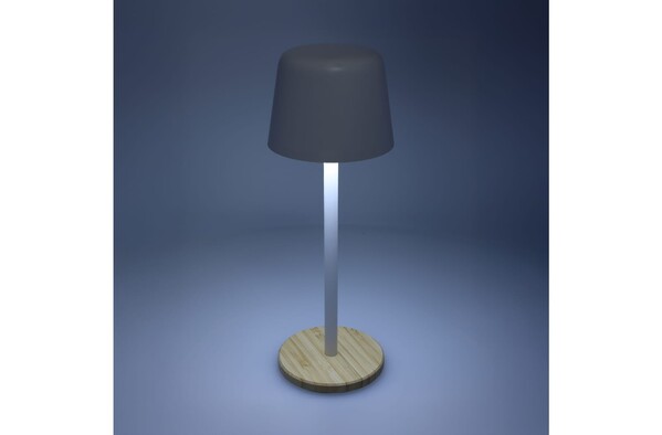 Lampe de table Solis à intensité variable avec pied en bambou - Blanc