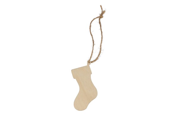 Ornement de Noël en bois en forme de bas