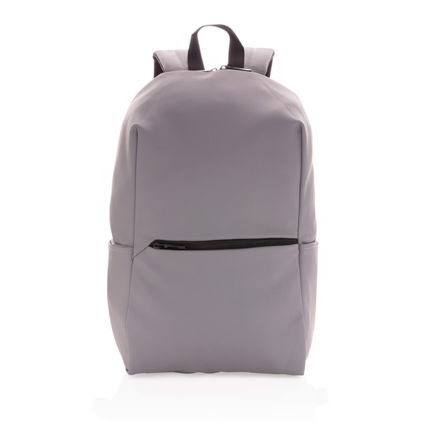 Smooth PU 15.6"laptop backpack - Grey