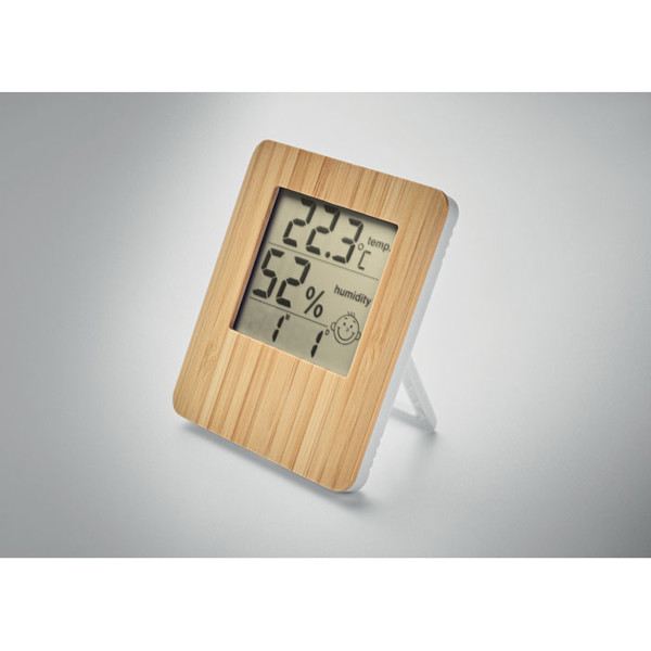 Suncity weather station bamboo, clock, humidity