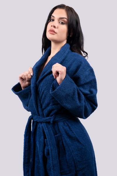 Olima Terry Bathrobe - White / XS/S