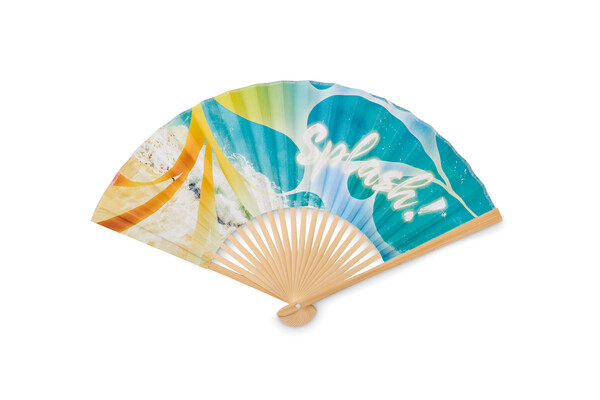 Full colour bamboo hand fan - Full colour