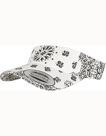 Bandana Print Visor - White / Black / One Size