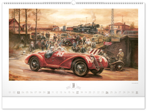 Notique Nástěnný Kalendář Oldtimers – Václav Zapadlík 2027, 64 x 42 cm