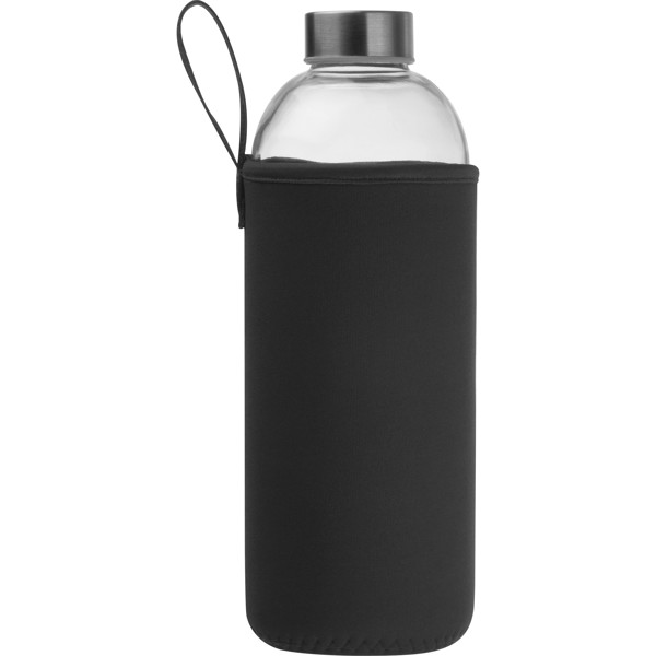 1000 ml glass bottle with neoprene sleeve JESSICA - Black
