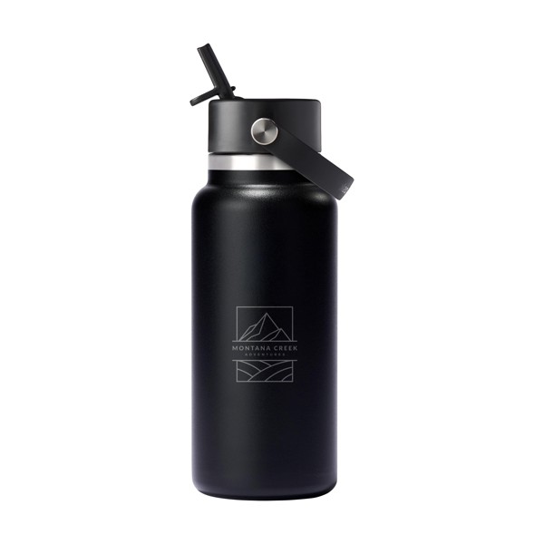Hydro Flask Wide Mouth with Flex Straw Cap 946 ml bouteille d'eau - noir
