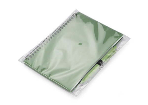 Notebook with pen TRESA A5 - green