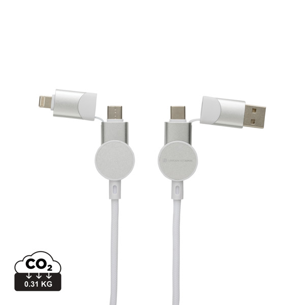 Oakland RCS kabel za brzo punjenje 6u1 45W od reciklirane plastike - Bijela