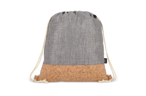 Sac à cordon R-PET & liège 35 x 40cm - Gris