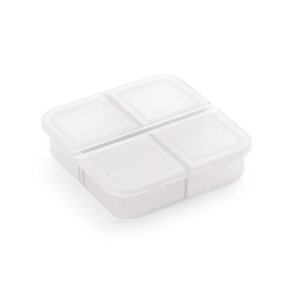 ROBERTS. Pill box with 4 dividers - White