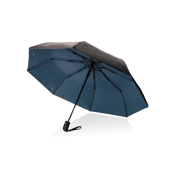 21" Impact AWARE™ RPET 190T Pongee dual colour mini umbrella - Blue