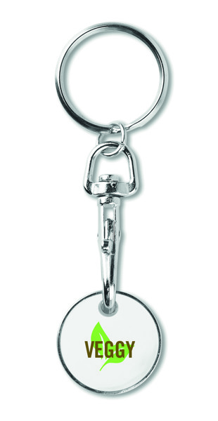 Porta-chaves moeda (euro) Tokenring - Branco