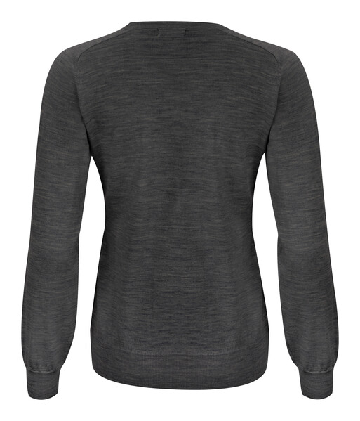 Merino V-Neck Woman Dark Grey melange XL