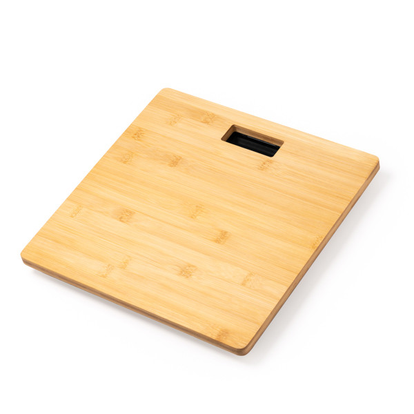 Personalised bamboo scale with digital temperature panel