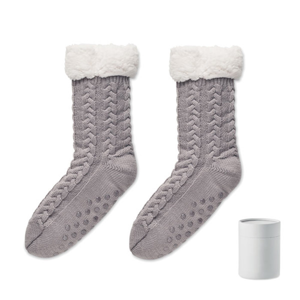 Canichie L slipper socks, faux sherpa 240 g/m² - Grey