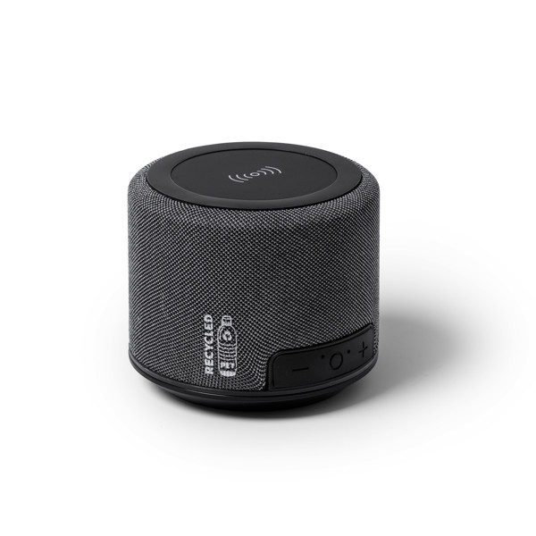 Altavoz inalámbrico personalizado de RPET con base de carga inalámbrica 3W