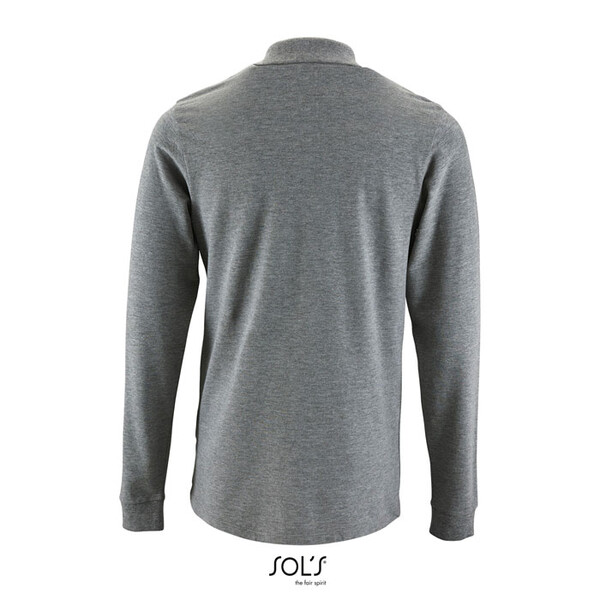 PERFECT MEN LSL POLO 180g Perfect Lsl Men - Cinzento Melange 2XXL