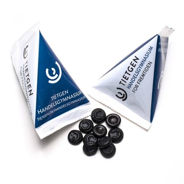 Trekant slikpose inkl. logotryk i 1 farve - C salt lakrids / Styk