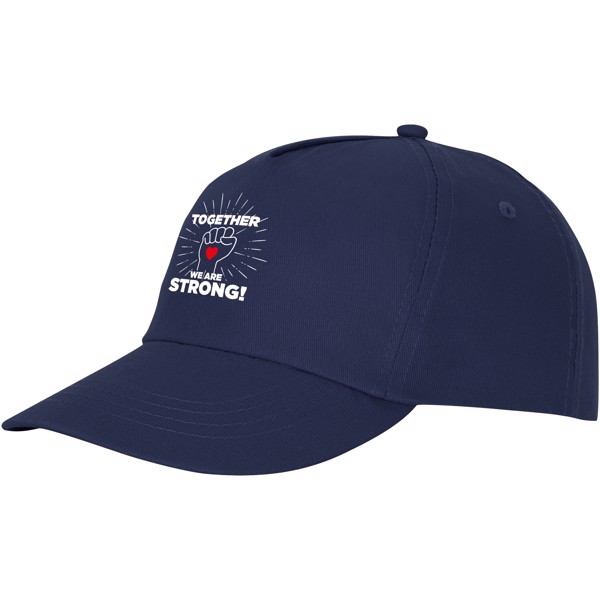 Boné de algodão 5 painéis com reforço e fecho aderente de 175 g/m² Feniks - Azul marinho
