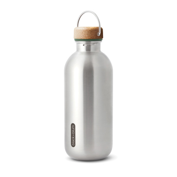 Ocelová láhev na vodu 600ml Black+Blum - Olivově Zelená