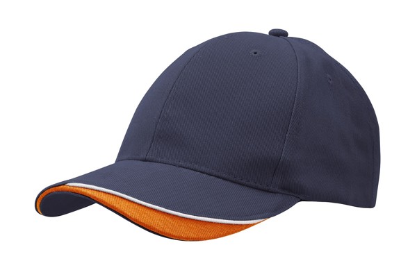 4167 - baseball cap - navy/orange