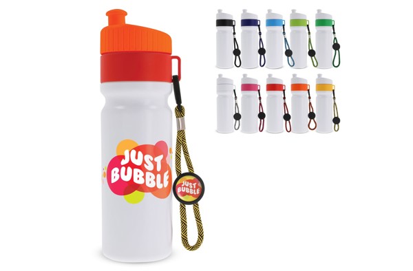 Toppoint sports bottle 750ml, leak-proof, soft-squeeze - White / White
