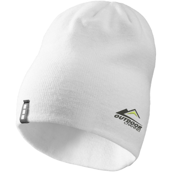 Gorro acrílico com etiqueta contrastada "Level" - Branco