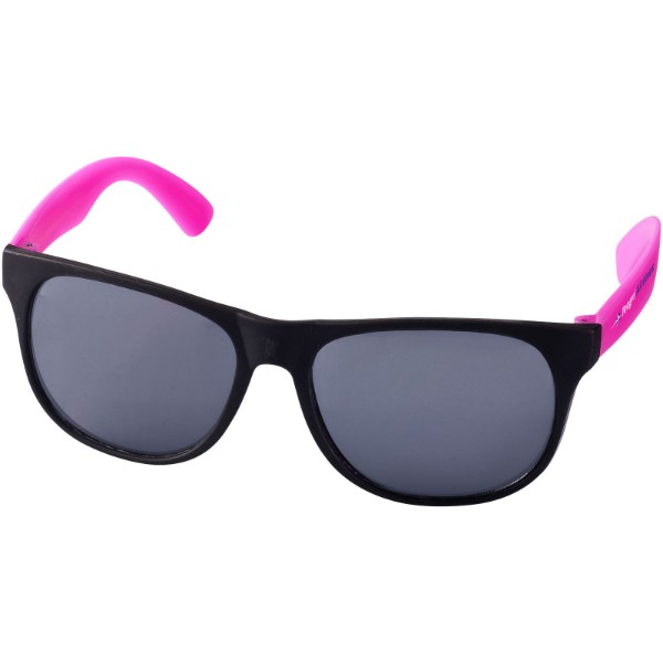 Dvoubarevné sluneční brýle Retro - Neonově růžová / Černá