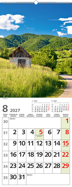 Uski zidni kalendar – Čarobna Hrvatska