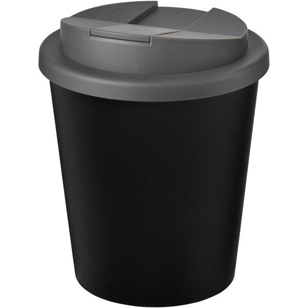Bicchiere Americano® Espresso Eco da 250 ml in materiale riciclato con coperchio a prova di perdita - Nero / Grigio