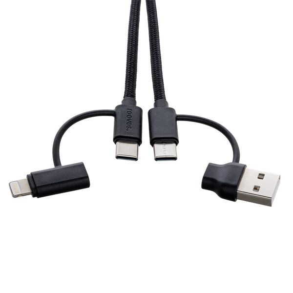Câble de Charge 4 en 1 avec Lumière CONVERTICS LIGHT UP - noir / blanc